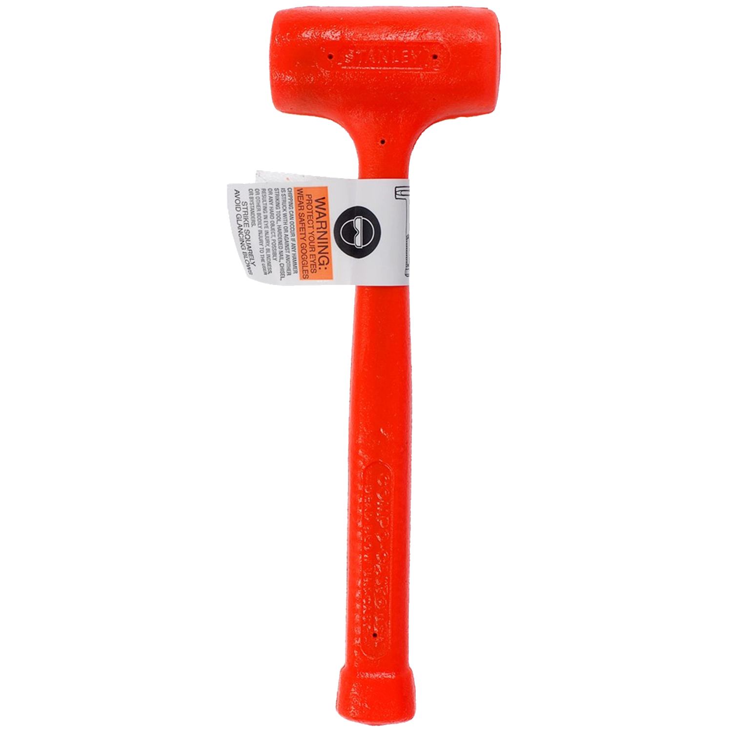 Rode Stanley Compo Cast hamer. Met waarschuwingslabel in papier er aan geplakt.