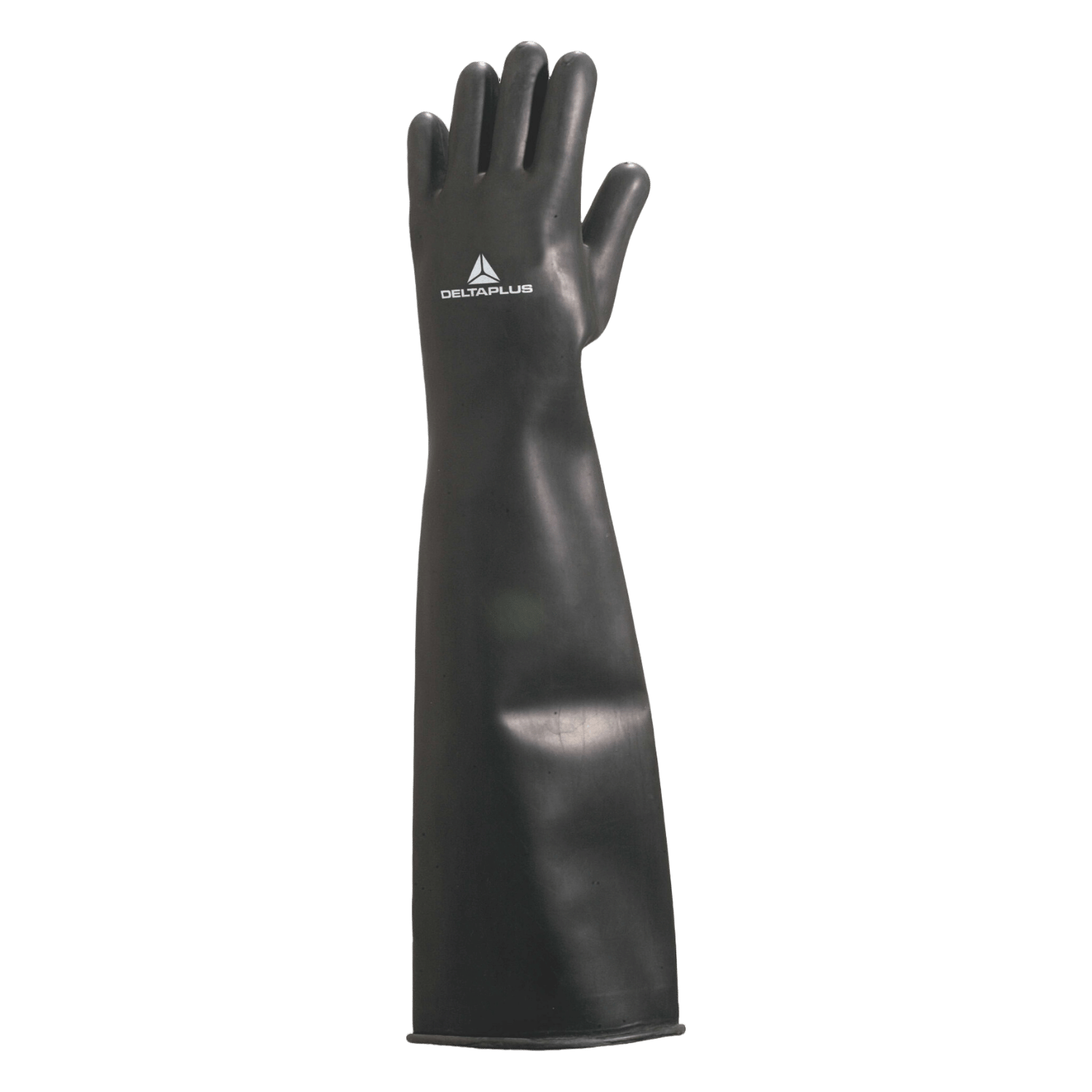 Zwarte latex handschoen lengte 60 cm - M10-LA600