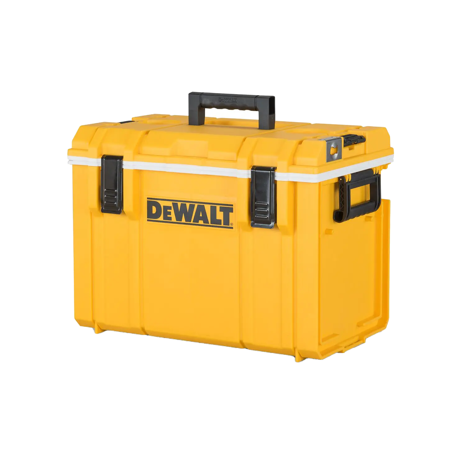 DeWALT TOUGHSYSTEM 2.0 Koelbox 25.5L | Lecot.shop Gele DeWALT koelbox: Geïsoleerde koelbox met 25 liter inhoud voor optimale koeling