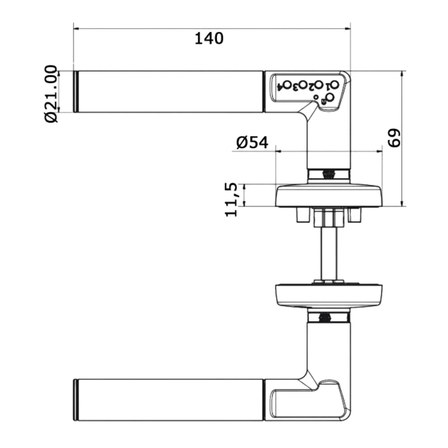 Elektromechanische deurkruk met code links code handle