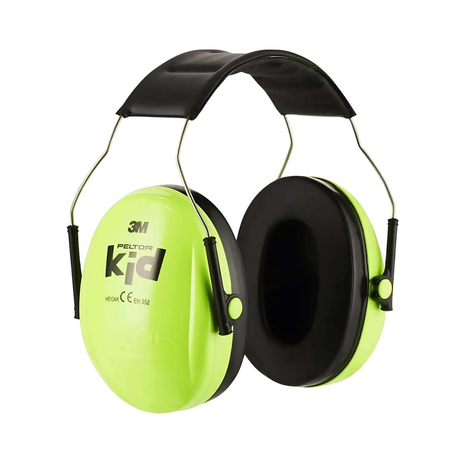 Casque antibruit Peltor pour enfants avec arceau - vert néon - H510AK