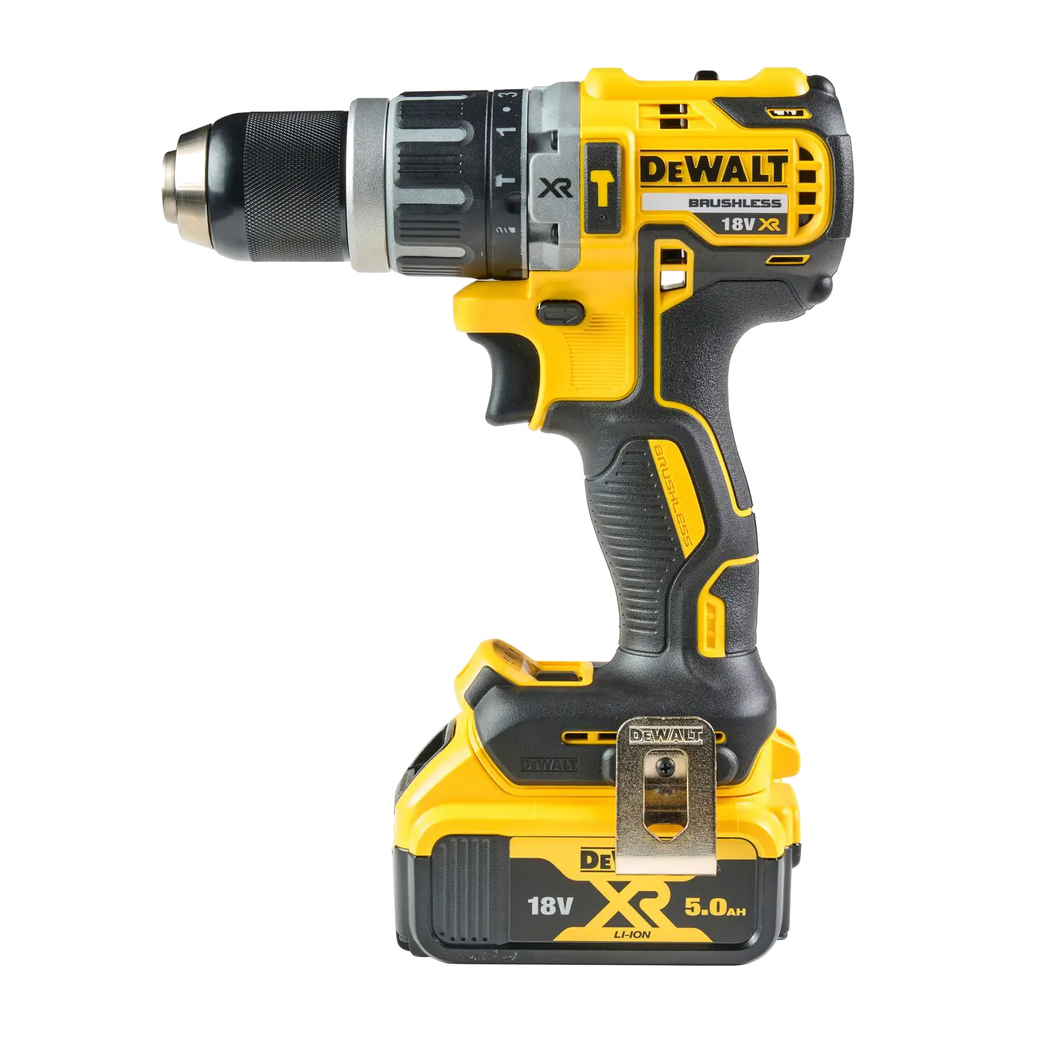 DeWALT DCD796 Schroeklopboormachine Accu | Lecot.shop Geelzwarte DCD796 Schroef- & klopboormachine op accu. Ingeklikte 18V 5Ah Li-ion XR. Riemhaak. Rubberen handgreep. 15 standen instelbaar koppelmechanisme.