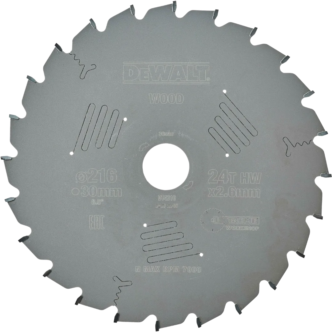 DT4310-QZ Cirkelzaagblad hout Ø 216 x 30 mm 24T