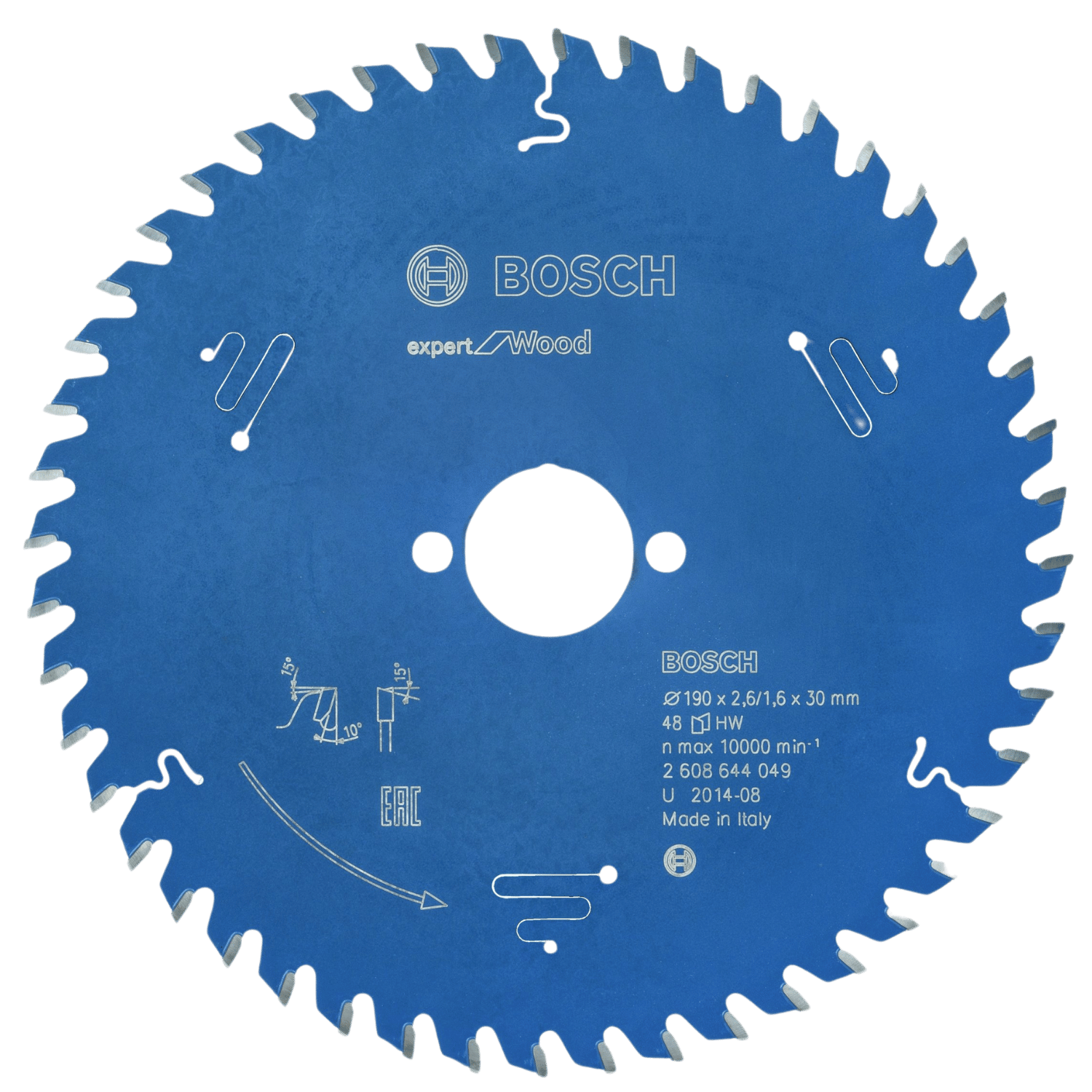 Cirkelzaagblad expert for wood 190 x 30 x 2,6 mm, 48T - 2608644049