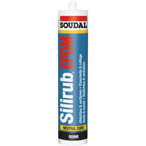 SOUDAL 1-Component Siliconen Voegkit - Silirub Epdm - zwart Koker 300Ml | Lecot.shop Silicones