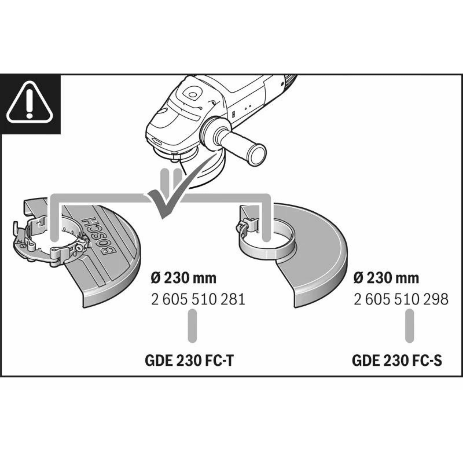 Capot d'aspiration pour meuleuse d'angle ø 230 mm GDE230FC-T