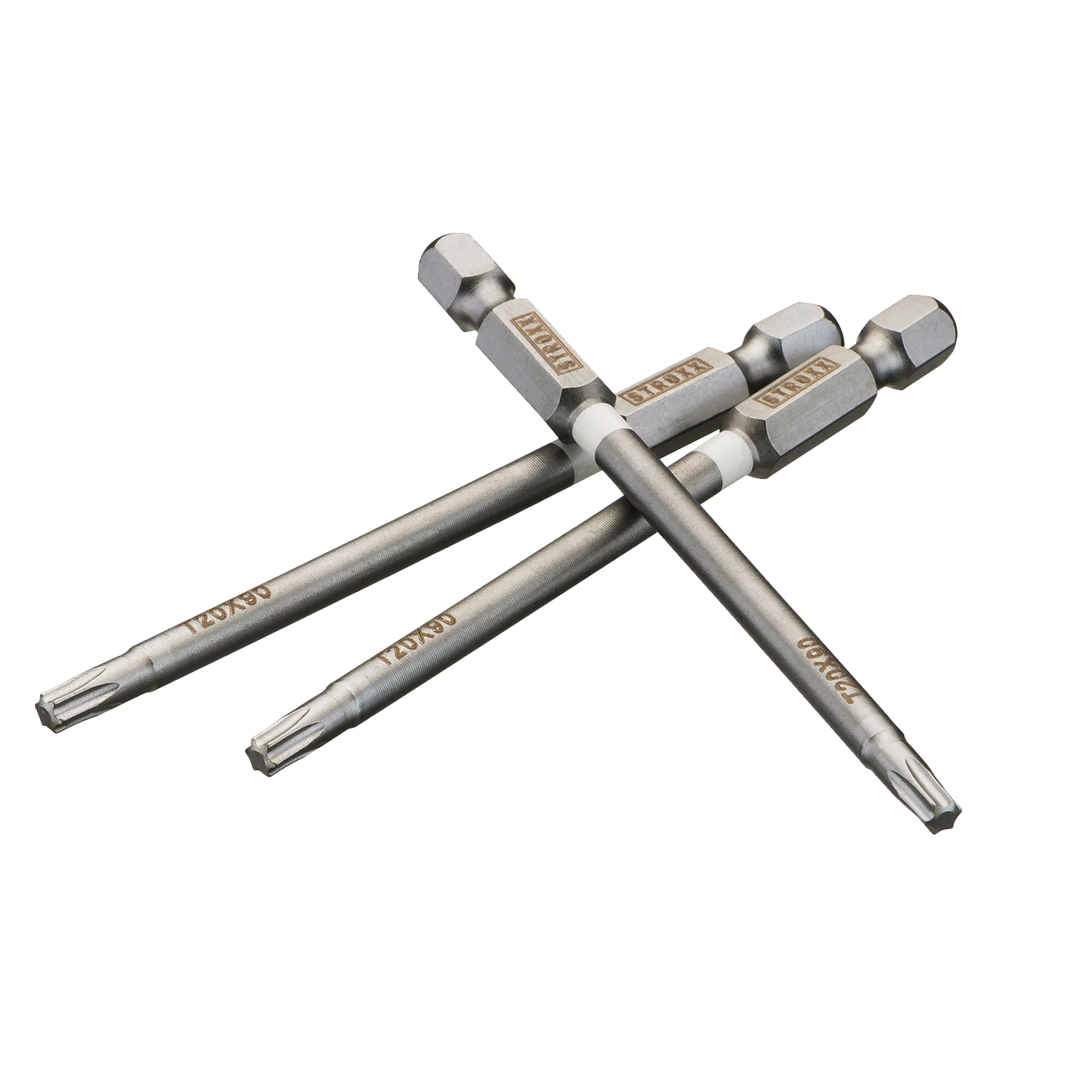 STROXX Lange Bits Wit Tx20 - Set van 3 witte bits van 90 mm lang met Tx20-sterkop.