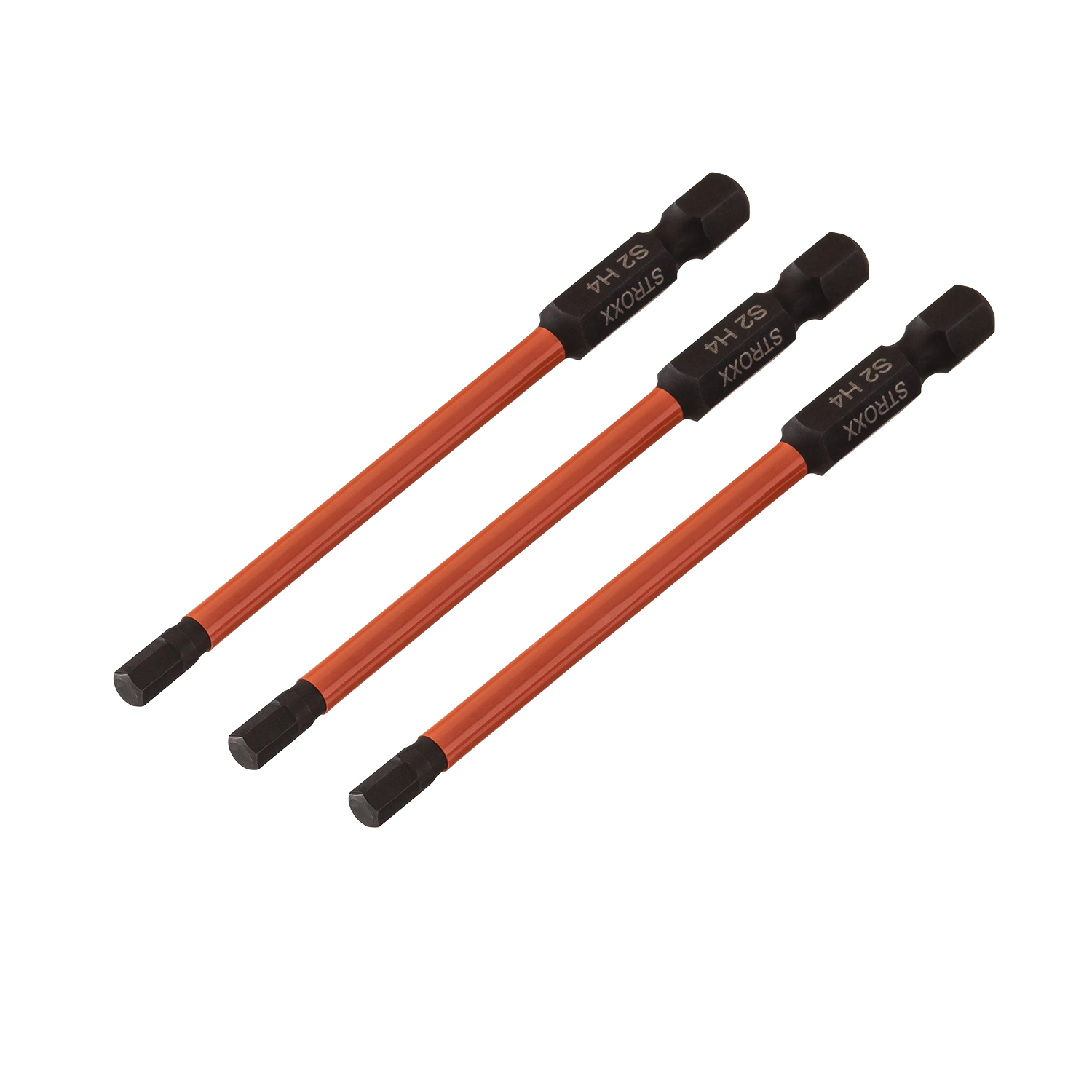 Impact bits HEX4 1/4" x 90mm orange (3 pièces)