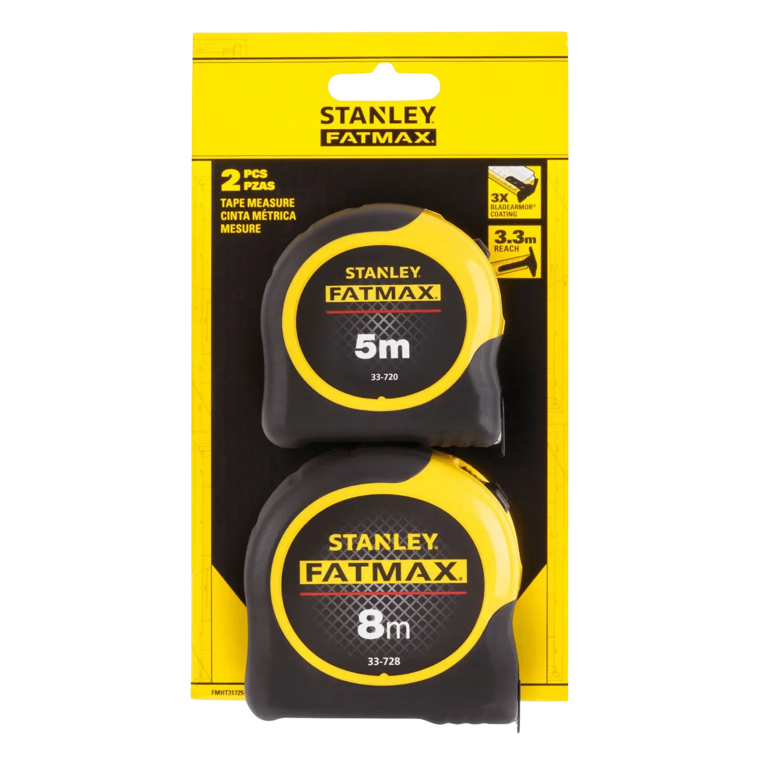 Fatmax duopack: rolbandmaat Blade Armor 8m + 5m 32mm