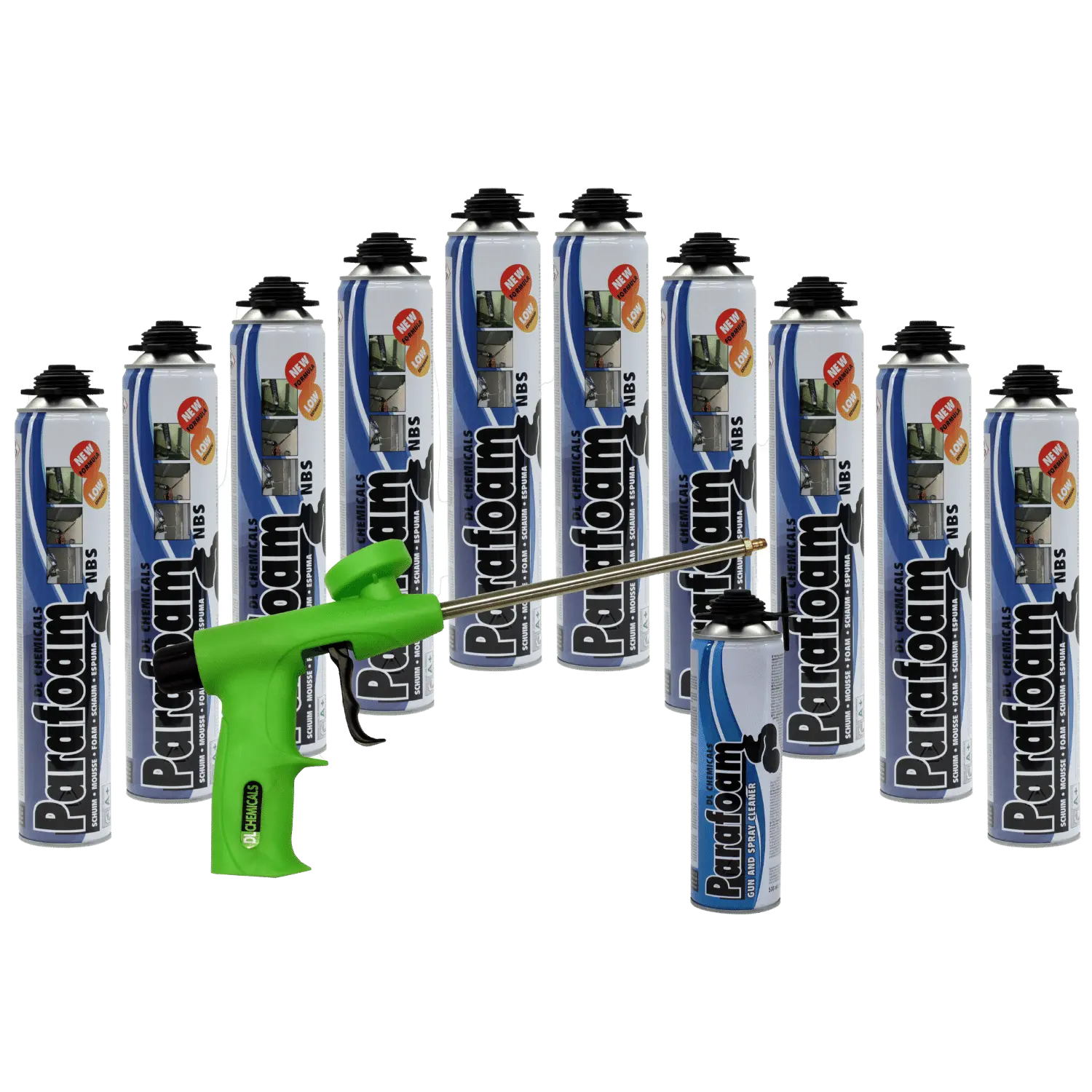 Nbs PU Schuim Kit + Pistool + Cleaner (10 + 1 x Bus 750ml)