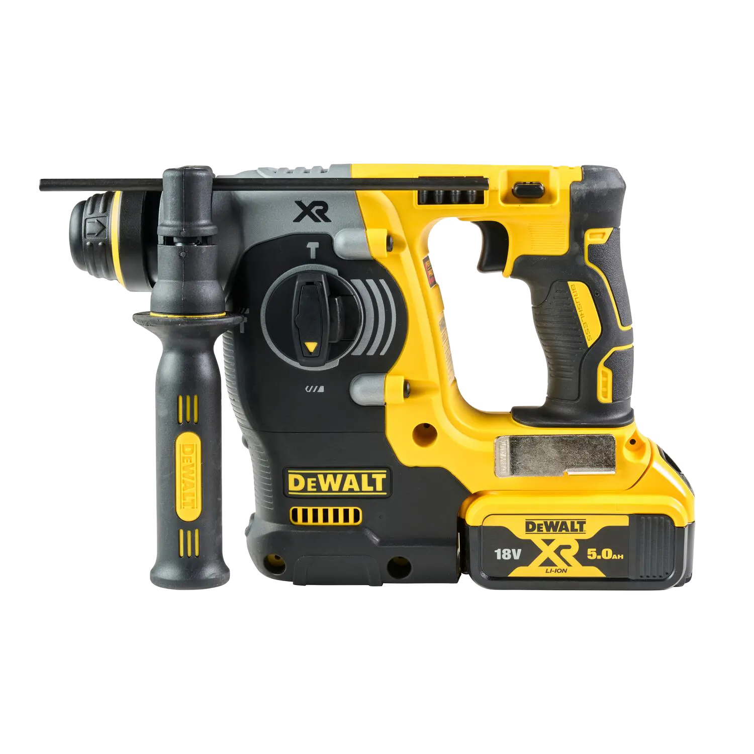 DeWALT DCH273 Boorhamer op Accu | Lecot.shop Zwartgele DCH273 Boorhamer op accu. 18V 5AhAccu ingeklikt. Met diepteaanslag. Geen SDS+ hamerboor gewerkt. Extra rubberen zijhandgreep en rubberen handgreep.