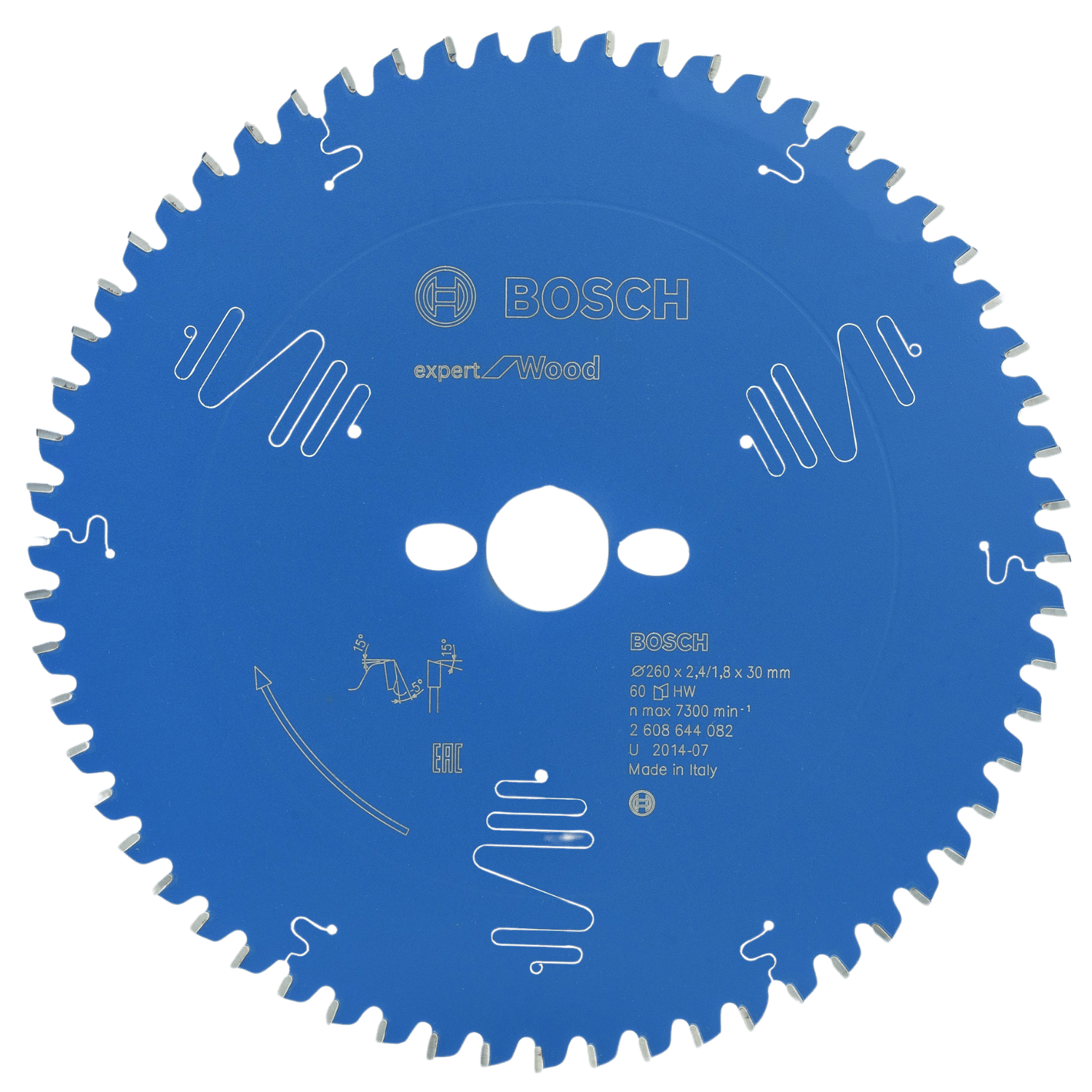 Cirkelzaagblad expert for wood 260 x 30 x 2,4 mm, 60T - 2608644082