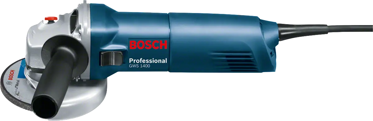 Bosch Haakse Slijper GWS 1400: 1400W haakse slijper met een zaagblad diameter van Ø125 mm. Inclusief diamantschijf.