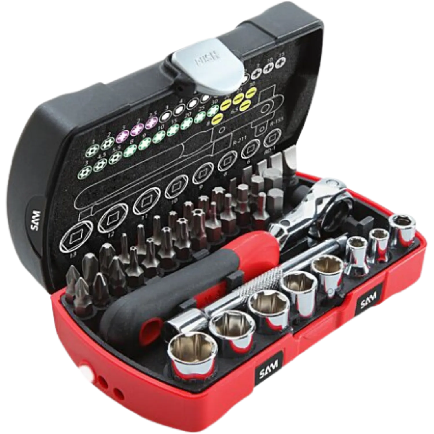 Coffret avec douilles et accessoires 1/4" 40 pièces - 73-R40