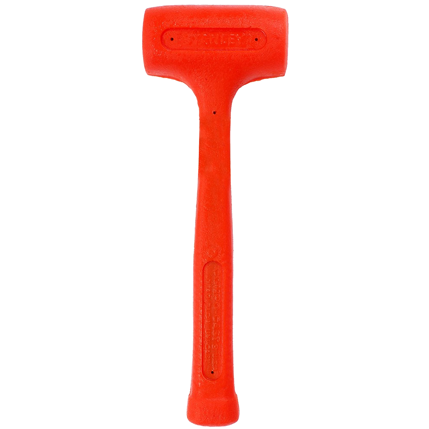 Rode Stanley Compo Cast hamer. Met waarschuwingslabel in papier er aan geplakt.