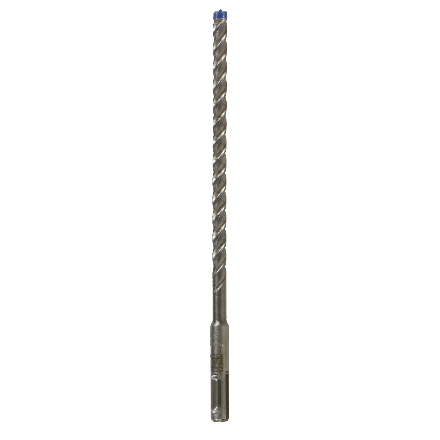 FACOM hamerboor SDS-Plus- Expert Plus-7X: Zilverkleurige hamerboor met zwarte spiraal en SDS-Plus-aansluiting. "Expert Plus-7X" en afmetingen op de boor.