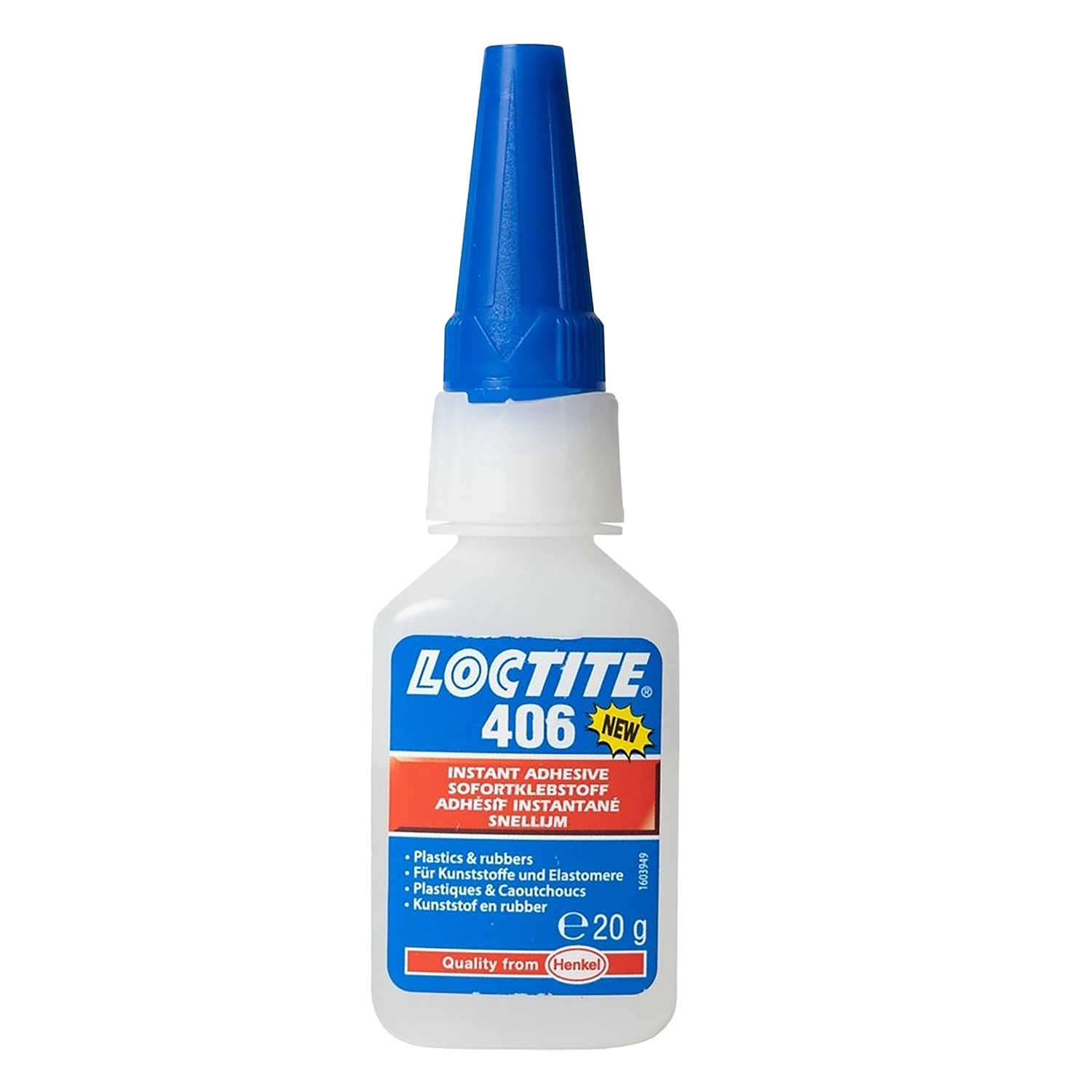 Loctite 406 instantlijm (20 gram)  Snelle, sterke verbinding van diverse kunststoffen en rubbers.