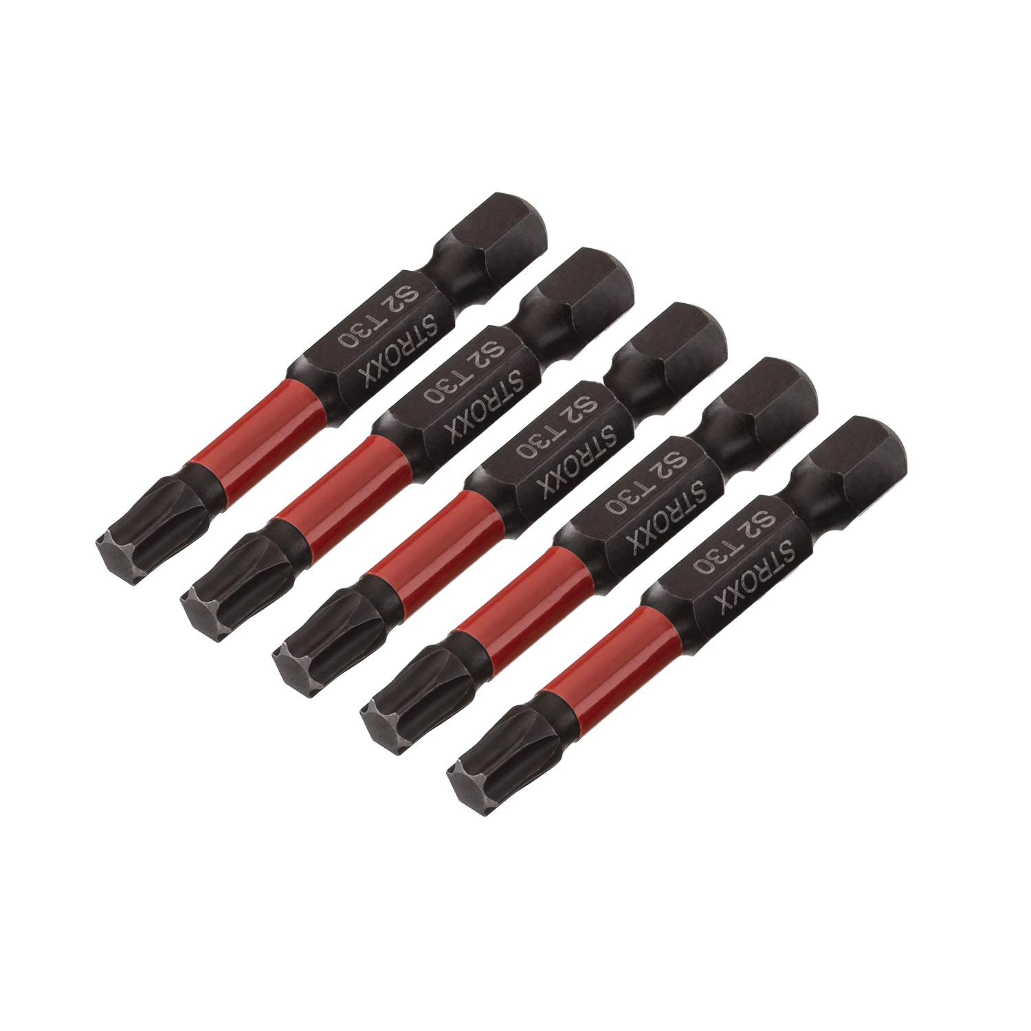 Impact bits TX30 1/4" X 50mm rood (5 stuks)