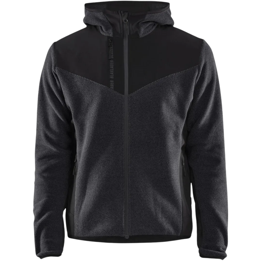 Gebreide jas softshell - donkergrijs/zwart - M