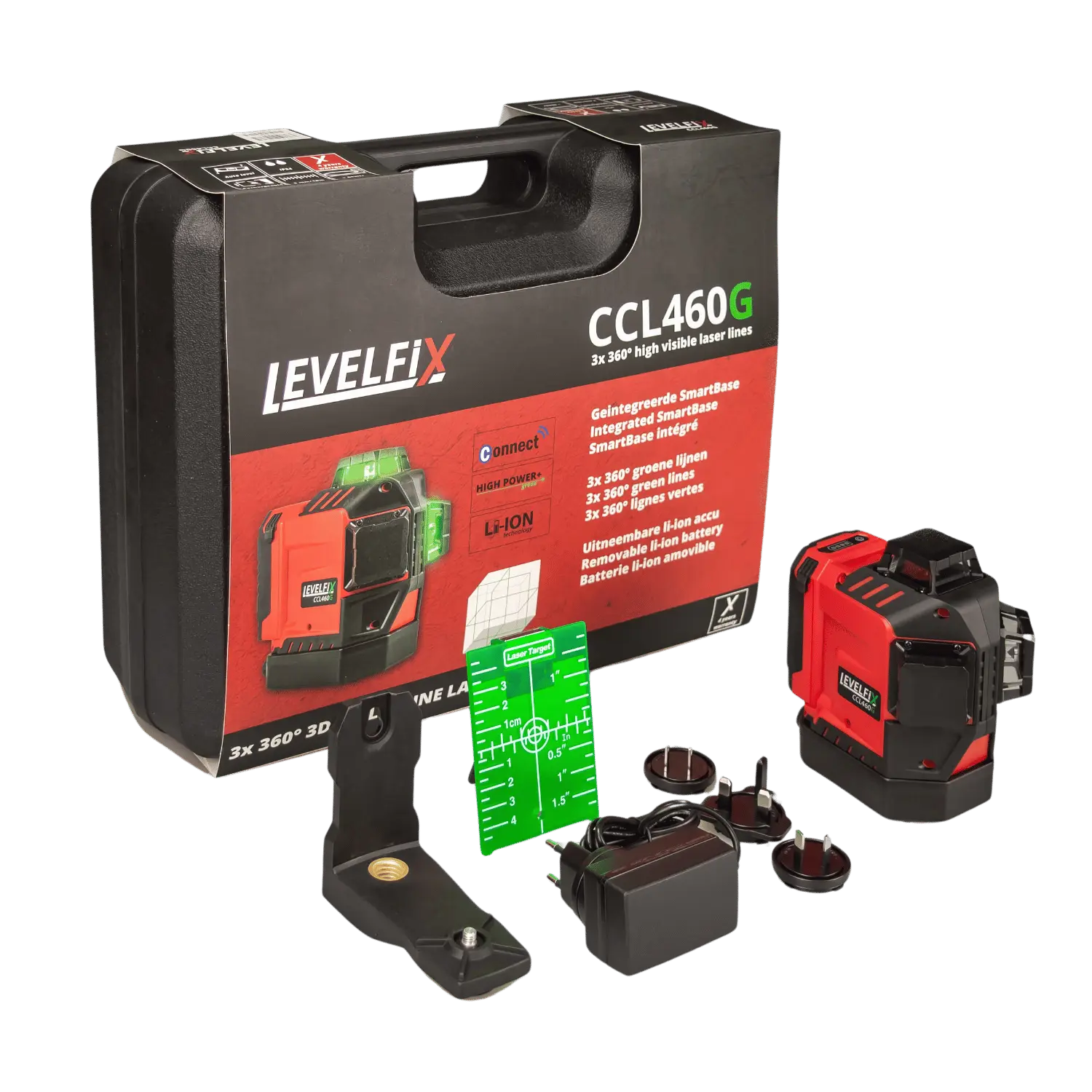 Niveau laser croix Levelfix CCL460G (avec trépied et récepteur)