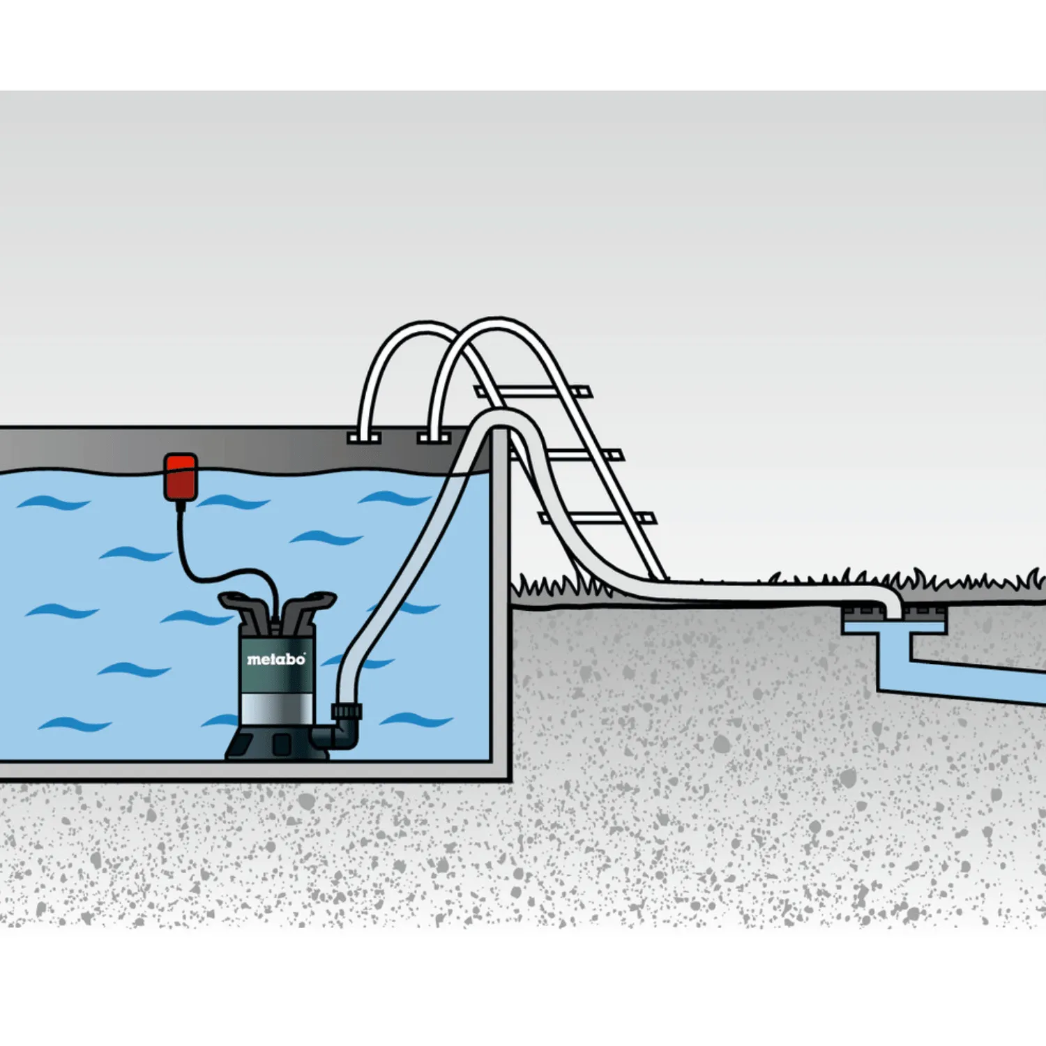 Pompe submersible à aspiration plate avec flotteur TP7500SI (7500 l/h - eau claire)