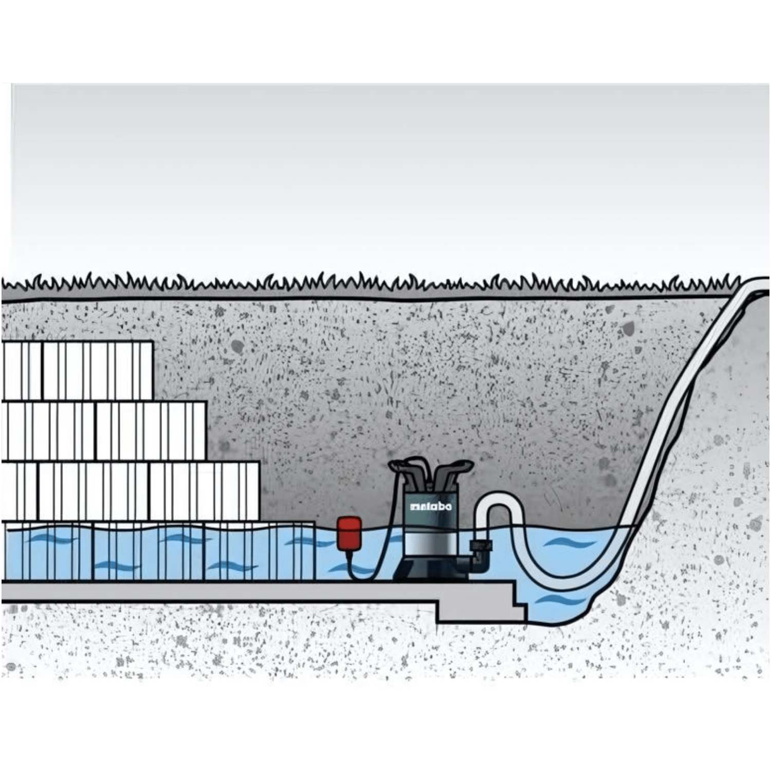 Schoonwaterdompelpomp met vlotter TP13000S (13000 l/h - schoon water)