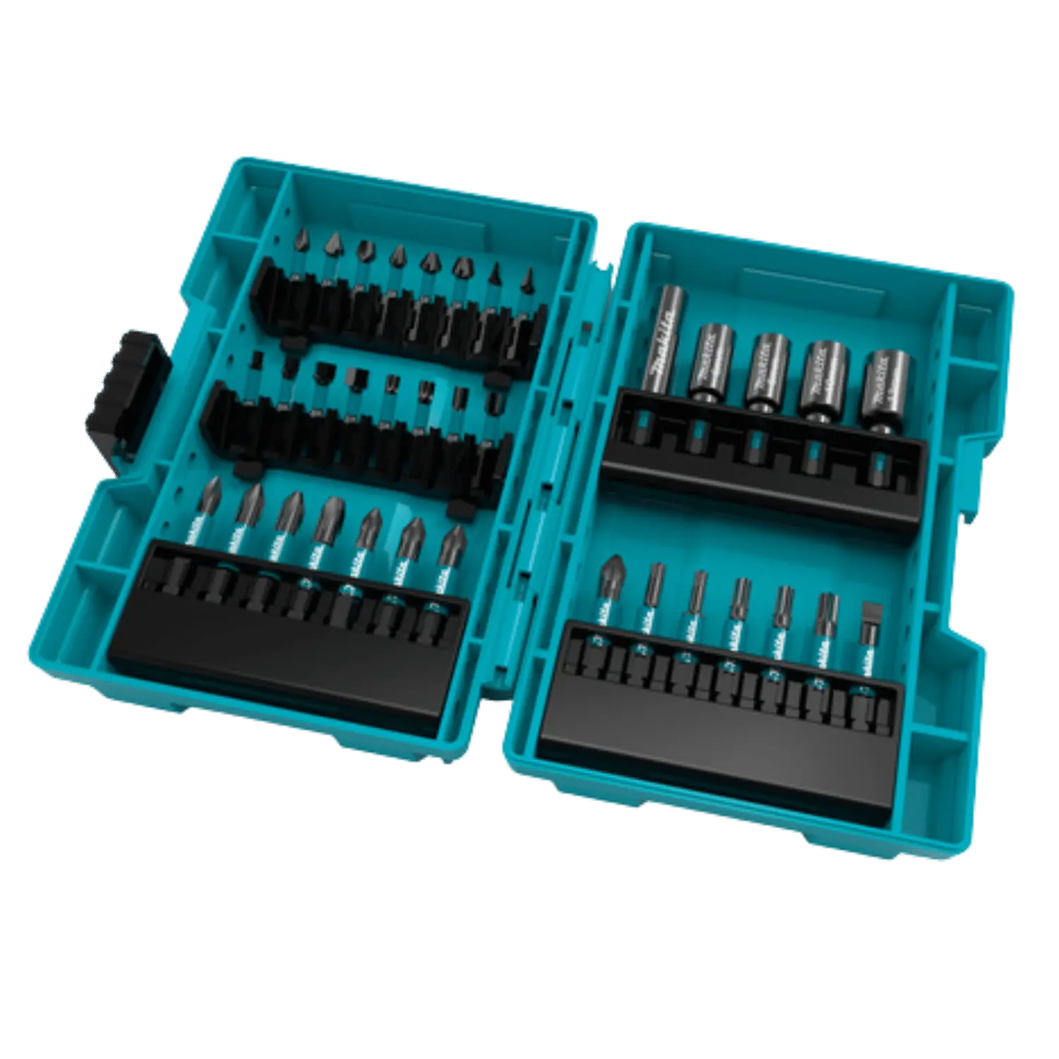 MAKITA B-66880 Impact Bitset 35-delig | Lecot.Shop Blauwe bits 34-delige MAKITA bitset. Schroefbitsen, doppen, schroefboren. Zwart sluitingmechanisme.