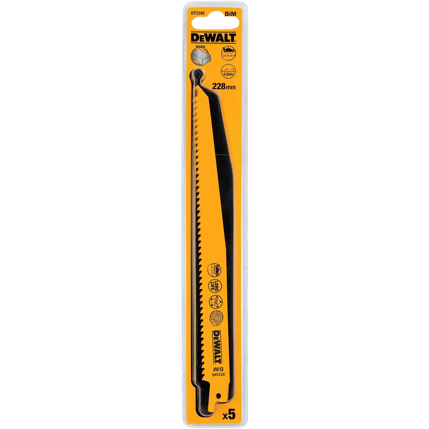 DT2349-QZ Reciprozaagblad BiM Ø 228 x 3,6-5,1 mm (5 stuks)