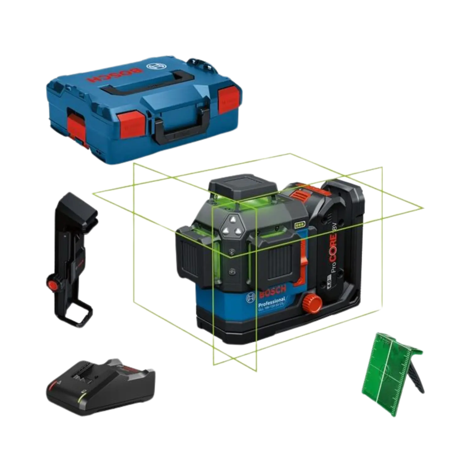 Lijnlaser GLL 18V-120-33 CG (1x ProCore18V 4,0 Ah, GAL 18V-40 snellader)