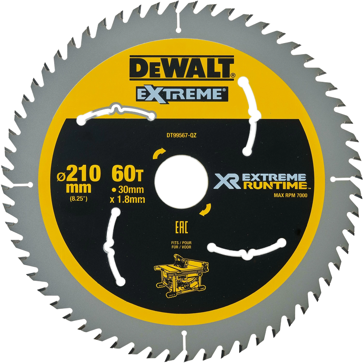 Lame de scie circulaire DT99567-QZ Ø 210 x 30 mm 60T
