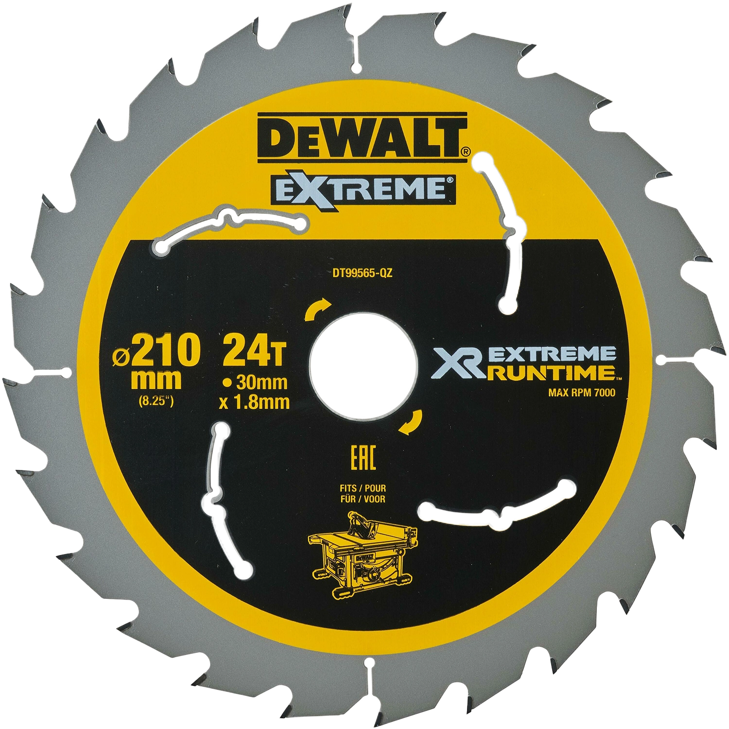 Lame de scie circulaire Ø 210 x 30 mm 24T DT99565-QZ