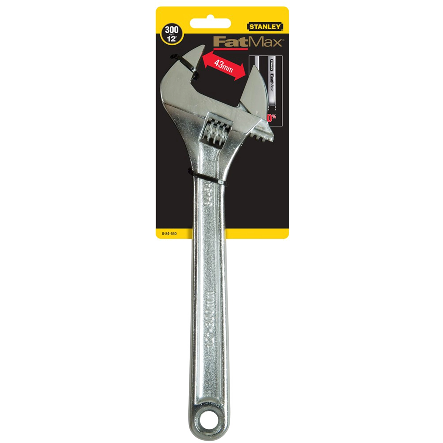 KNIPEX Verstelbare Moersleutel Fatmax 43 X 300 mm 0-84-540 - 300 mm verstelbare moersleutel met rode FATMAX-handgreep en 43 mm bekopening.