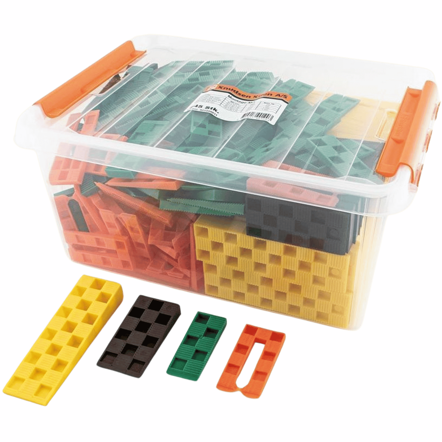 Assortiment (245 stuks) schuine pvc kaleerblokjes - KN901000011