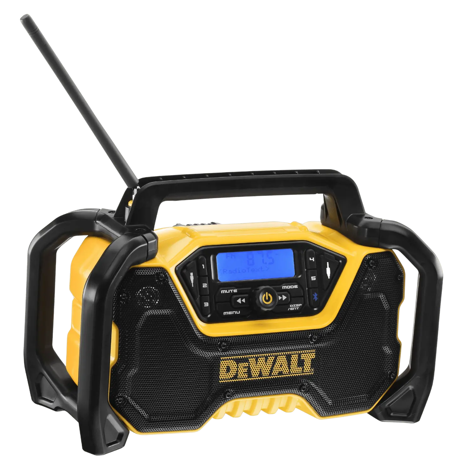 Werfradio DEWALT DCR029-QW: Blue-tooth en DAB+ ondersteuning, compatibel met 12-18V batterijen. Perfect voor bouwvakkers die van muziek houden.