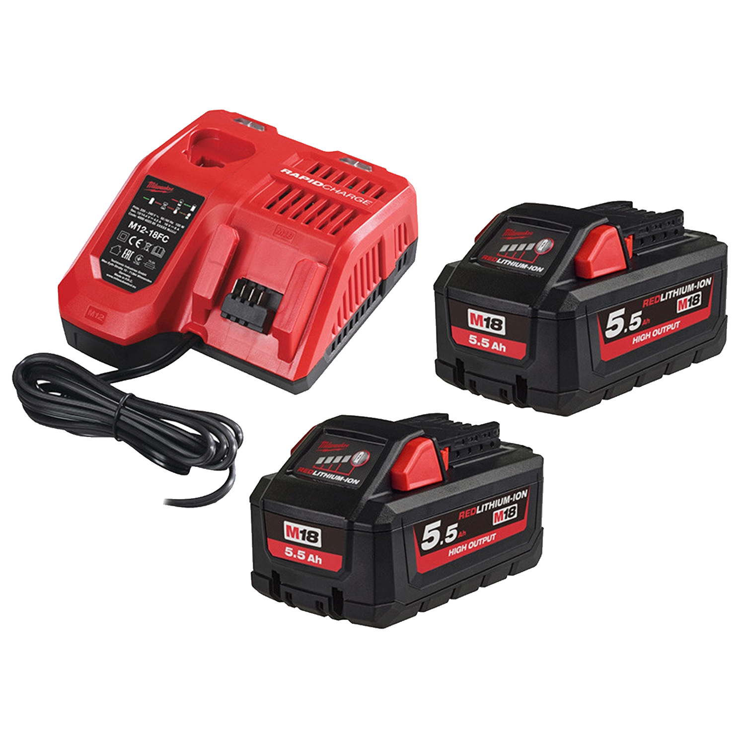 Milwaukee M18 High Output NRG Pack M18 HNRG-552: M18 High Output NRG Pack met modelnummer M18 HNRG-552 van Milwaukee.